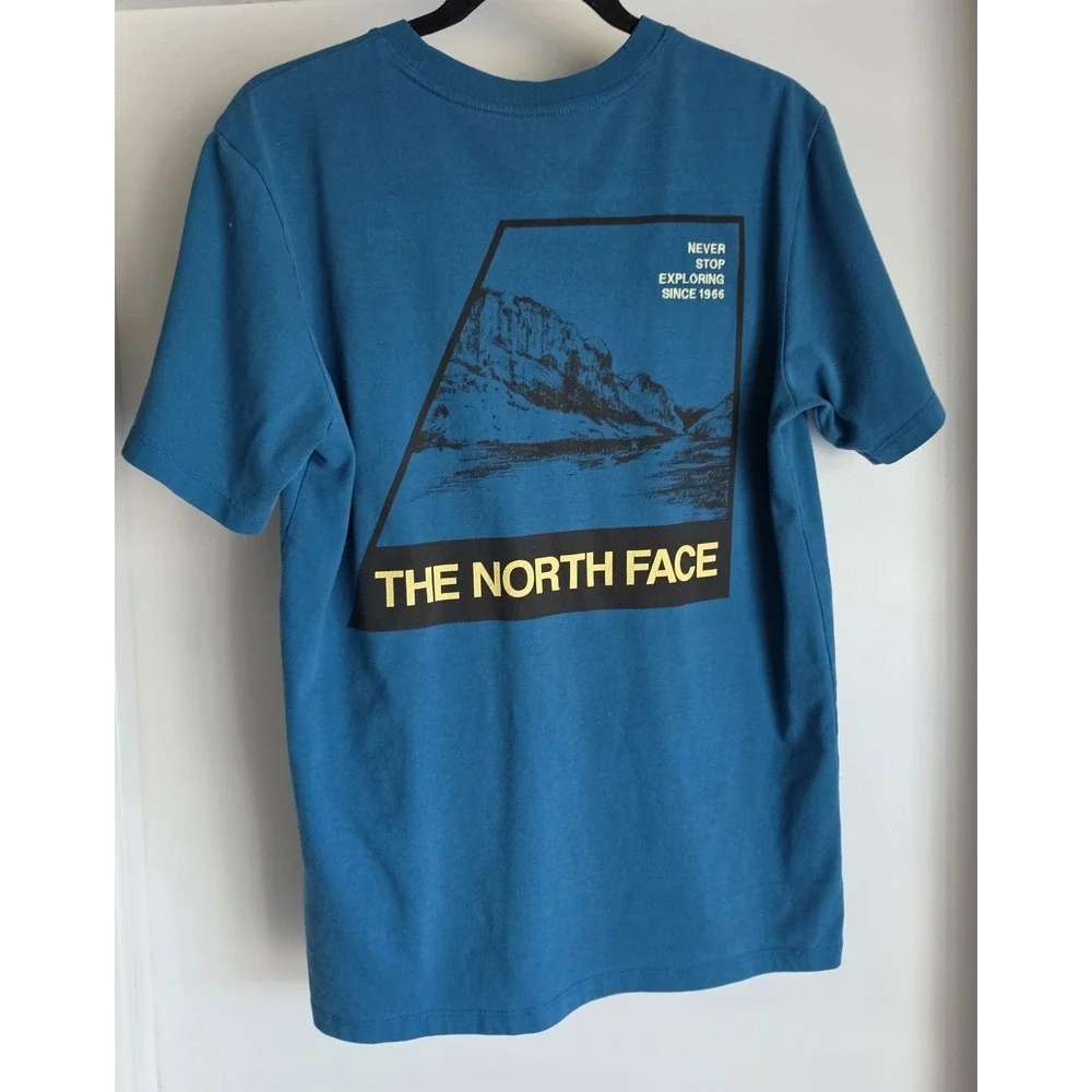 The North Face T-Shirt Men S Blue Graphic Crew Neck Casual Tee Gorpcore
